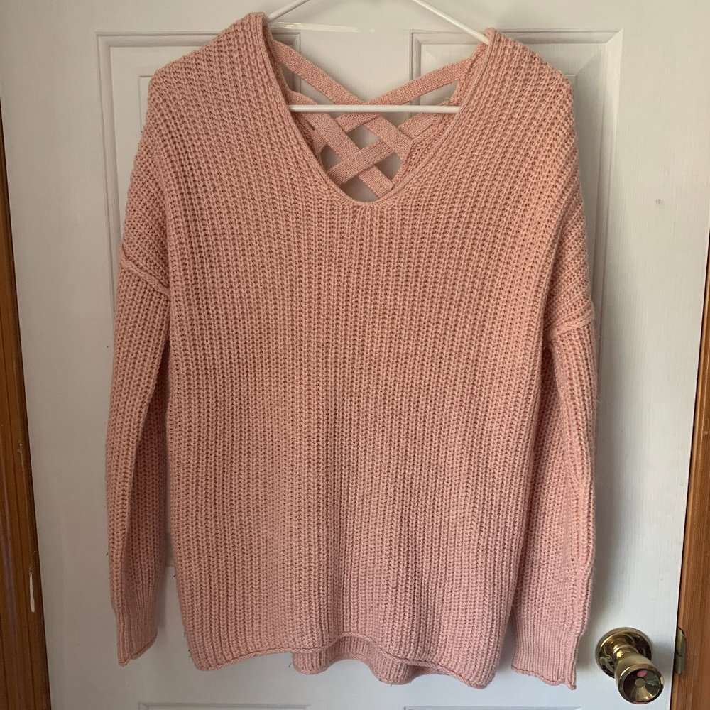 Mossimo Supply Co. Crossback Pink Sweater- Size S